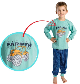 Chlapecké pyžamo Betty Mode vel. 92-134 farmář mentolové