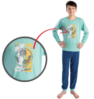 Chlapecké pyžamo Betty Mode vel. 134-152,164,170 FOTBAL limetkové