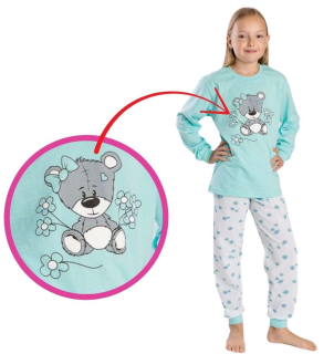 Dívčí pyžamo Betty Mode vel. 128-146 medvídek s mašlí