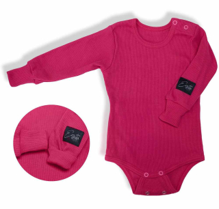 Dětské rostoucí body Esito žebrované vel. 56/62-92/98tmavě růžové