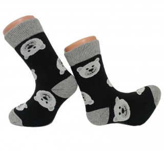 České dětské zimní termo ponožky medvídek POLAR vel. 16-18 (23-27) - 22-24 (33-37) černé