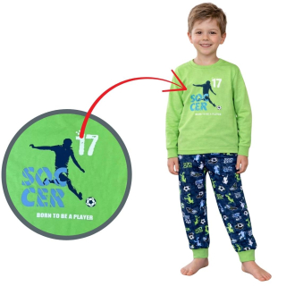 Chlapecké pyžamo Betty Mode vel. 116-152 zelené fotbal