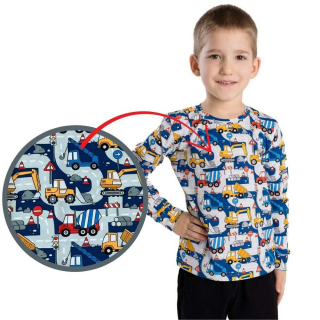 Chlapecké triko Betty mode vel. 92-128 stavební stroje šedé 