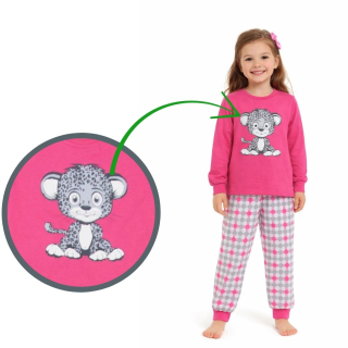 Dívčí pyžamo Betty Mode vel. 122,128,140 růžové tygřík