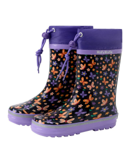 Dívčí holínky Wolf Wolf & Wolfie Y2601 vel. 24/25-32/33 černé s fialovou