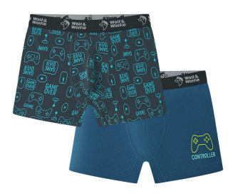 Chlapecké trenkoslipy/boxerky Wolf & Wolfie  L2682 vel. 134/140-158/164 dvojbalení