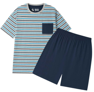 Letní pánské pyžamo Wolf & Wolfie S2675B vel. M-XXXL šedé