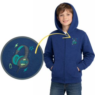 Chlapecká mikina Wolf & Wolfie M2652 s kapucí vel. 134-164 tmavě modrá