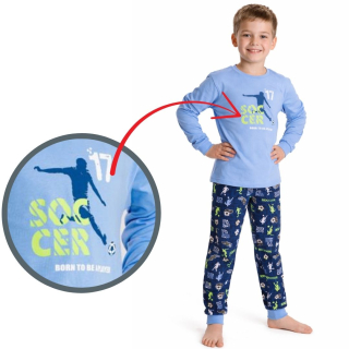 Chlapecké pyžamo Betty Mode vel. 116-152 modré fotbal