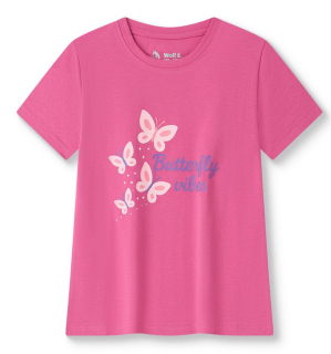 Dívčí tričko Wolf & Wolfie S2611A vel. 116-146 růžové