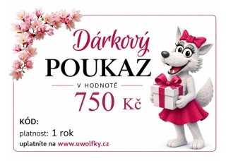 Dárkový poukaz 750 Kč zaslaný e-mailem