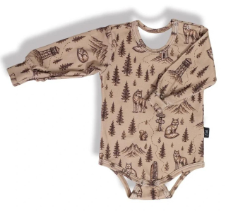 Dětské rostoucí body Esito vel. 74/80-92/98  béžové motiv Orlických hor