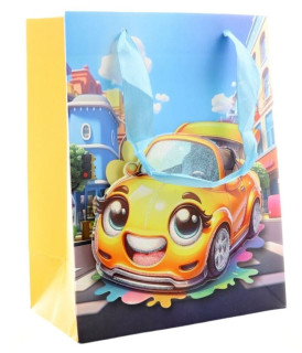 Dárková taška auto žluté