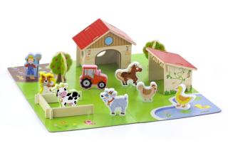 Dřevěná skládačka - farma