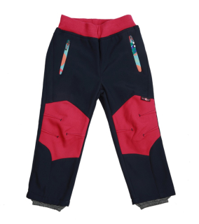 Dívčí softshellové kalhoty Wolf B2091 s fleecem vel. 86-98 tmavě modré