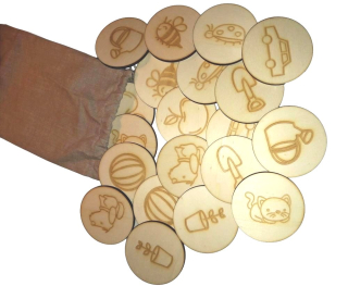 Dřevěné pexeso 10 dvojic - velké dílky