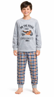 Chlapecké pyžamo Betty Mode vel. 128,146  šedé motorka