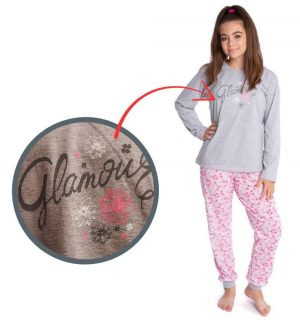 Dívčí pyžamo Betty Mode vel. 146,164,170 glamour šedé