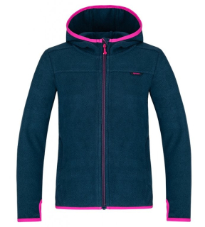 Dívčí mikina Loap Qwaro vel. 116-164 petrolejová s růžovou