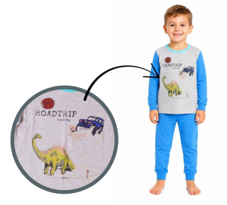 Chlapecké pyžamo Wolf S2158 vel. 98,104,122 šedé s modrou