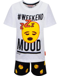 Dívčí letní pyžamo Emoji vel. 116-128 bílé