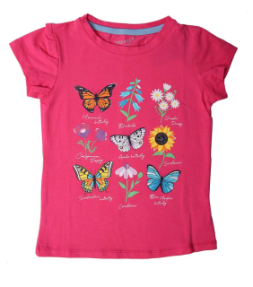 Dívčí tričko Wolf S2211 vel. 116,122 tmavě růžové