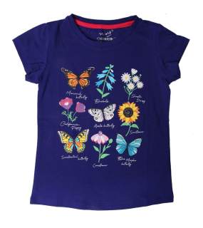 Dívčí tričko Wolf S2211 vel. 116,122 švestkově modré