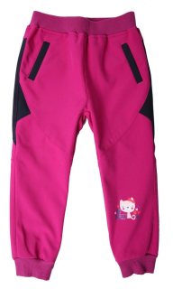Dívčí softshellové kalhoty Wolf B2281 (jarní bez fleecu) vel. 92-104 tmavě růžové