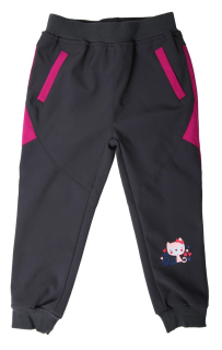 Dívčí softshellové kalhoty Wolf B2281 (jarní bez fleecu) vel. 92-110 tmavě šedé