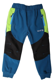 Chlapecké softshellové kalhoty Wolf B2283 (jarní bez fleecu)  vel. 92-104 petrolejové