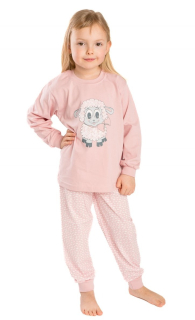 Dívčí pyžamo Betty Mode vel. 128 starorůžové s ovečkou