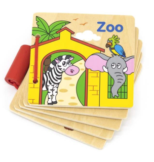 Dřevěná knížka - ZOO