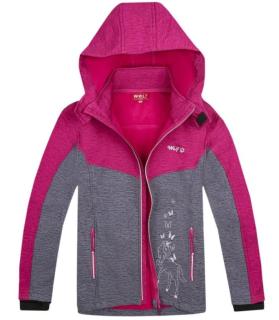 Dívčí softshellová bunda Wolf B2267 vel. 128/134-164/170 šedá s růžovou