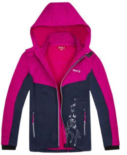 Dívčí softshellová bunda Wolf B2267 vel. 164/170 tmavě modrá s růžovou