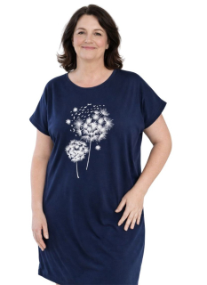 Dívčí a dámská noční košile Betty mode vel. 164,176,L,XXXL,XXXXL tmavě modrá pampelišky