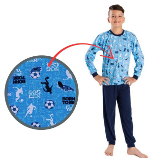 Chlapecké pyžamo Betty Mode vel. 122 modré fotbal
