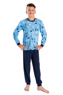 Chlapecké pyžamo Betty Mode vel. 122 modré fotbal
