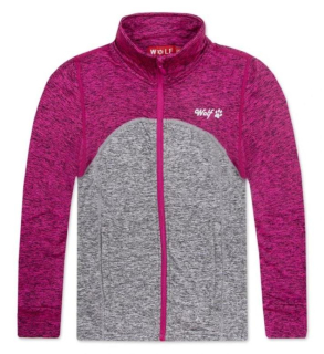 Outdoorová dívčí mikina Wolf M2346 vel. 116,122,140,146 růžová se šedou