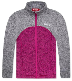 Outdoorová dívčí mikina Wolf M2346 vel. 116-152 šedá s růžovou