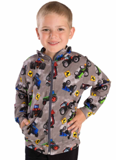 Chlapecká mikina Betty mode vel. 98,128,134 šedá traktory