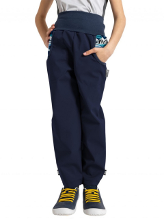 Dětské softshellové kalhoty Unuo Basic s fleecem vel. 98/104-128/134 tučňáci