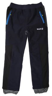 Chlapecké softshellové kalhoty Wolf s fleecem B2393 vel. 92,104 tmavě modré