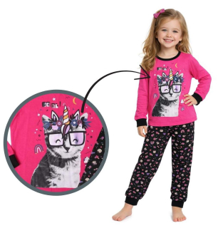 Dívčí pyžamo Wolf S2352B vel. 104-134 tmavě růžové