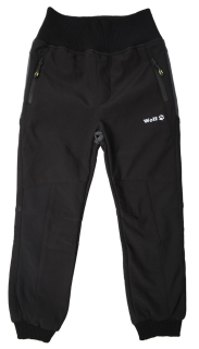 Dětské softshellové kalhoty Wolf s fleecem B2399 vel. 98 černé