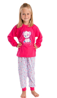 Dívčí pyžamo Betty Mode vel. 104,110 tmavě růžové - štěně