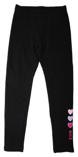 Dívčí zateplené legíny Wolf T2322 vel.164/170 černé - růžový nápis