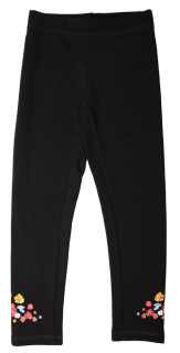 Dívčí zateplené legíny Wolf T2324 vel. 92/98 černé s červenými květy