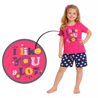 Dívčí letní pyžamo Wolf S2461 vel.98-128 tmavě růžové