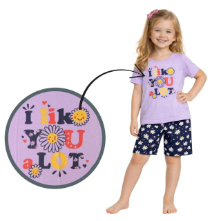 Dívčí letní pyžamo Wolf S2461 vel. 98-128 fialové