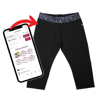 Dámské 3/4 legíny Wolf H2447 s kapsičkou na mobil vel. L černé s tmavou